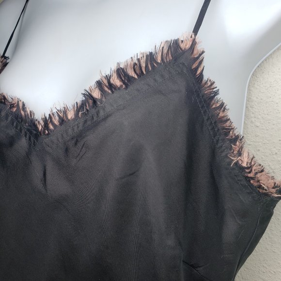 Yellow Lotus Sz M 100% Silk 2-Tone  Camisole - Picture 3 of 5